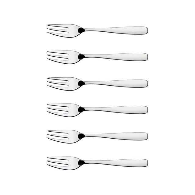 Stainless steel cake forks set of 6, polished handles and tines