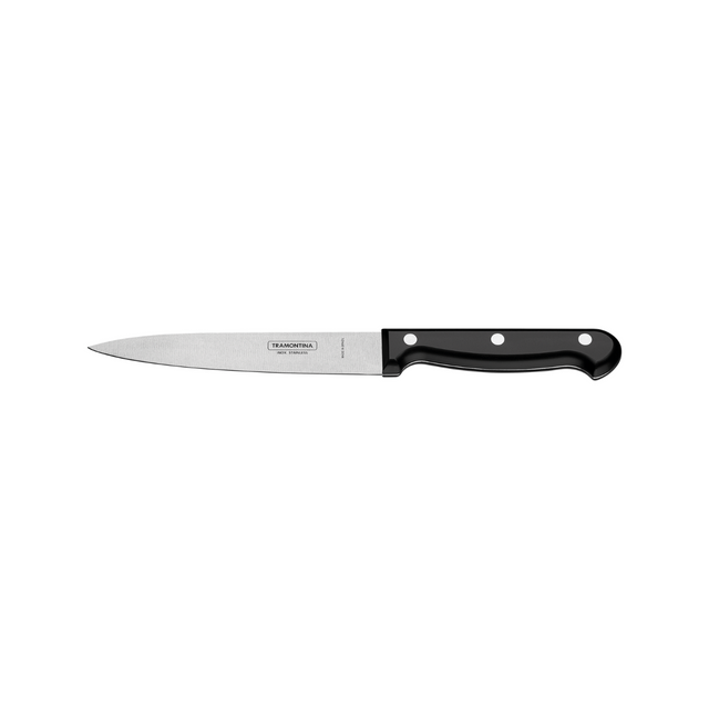 6-inch kitchen knife with stainless steel blade and black handle