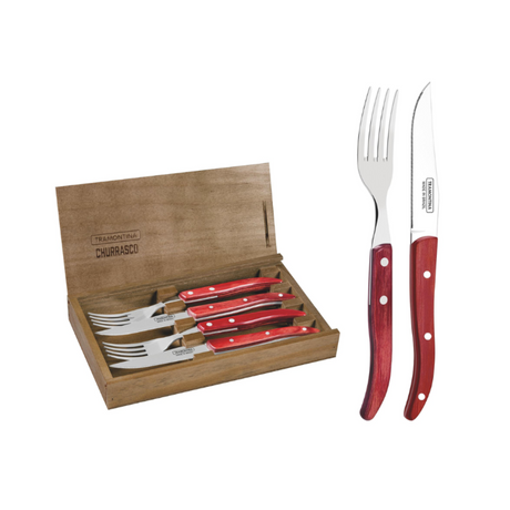 Tramontina Churrasco Steak Flatware Set, 4 Pcs, Stainless Steel