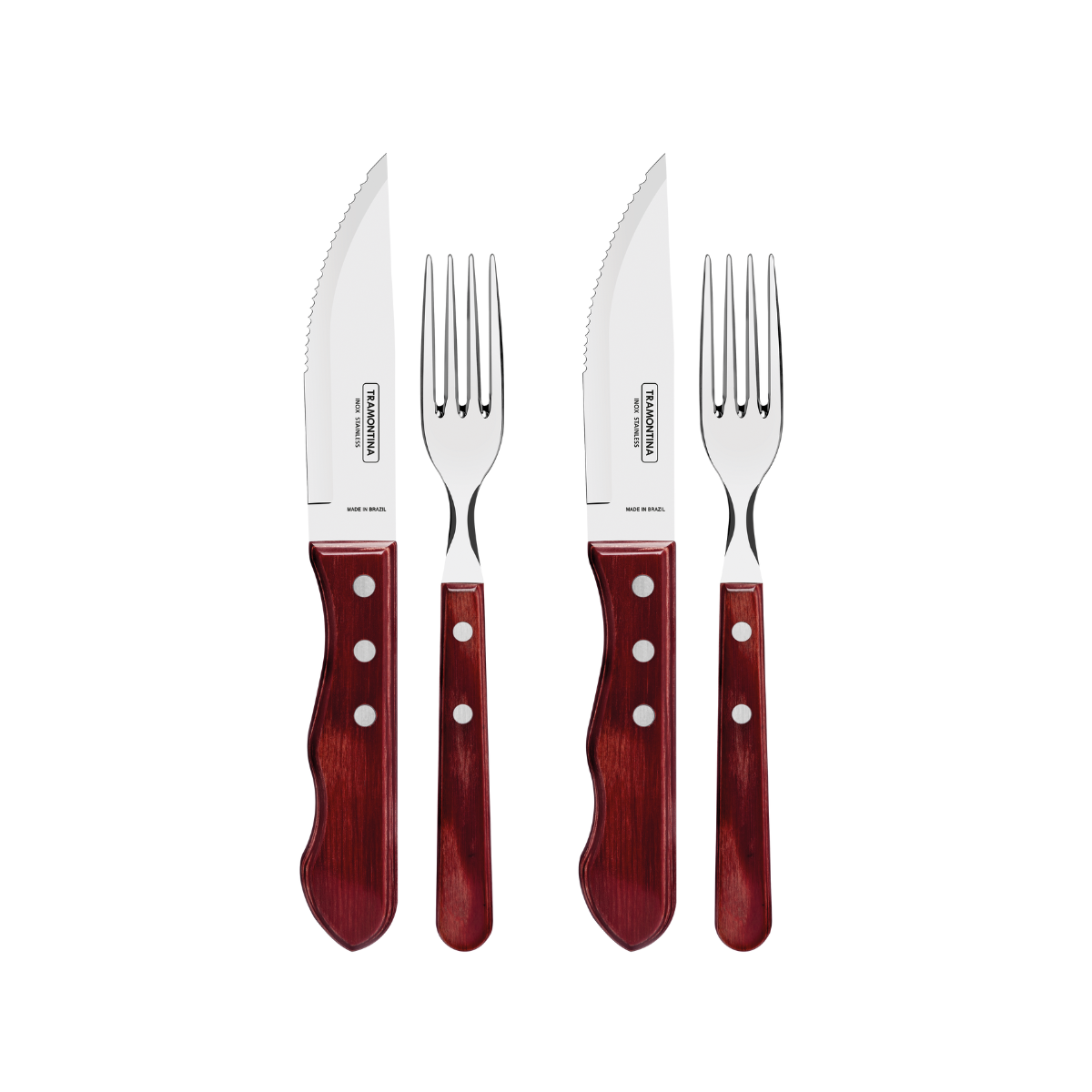 Tramontina Polywood Jumbo Tableware Set, 4 Pcs, Stainless Steel