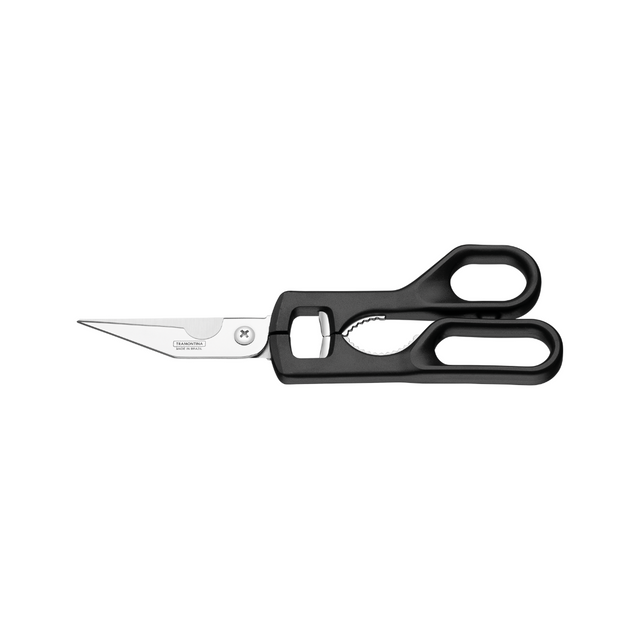 9-inch stainless steel kitchen scissors with black handles and finger loops