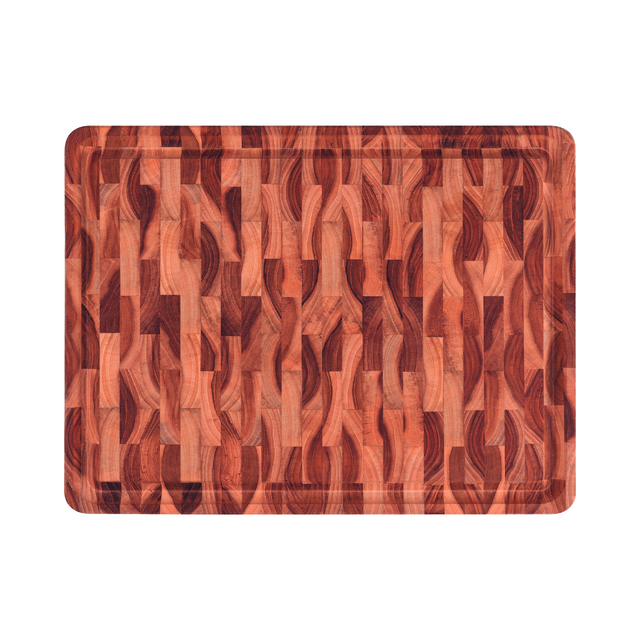 Tramontina wood barbecue cutting and serving board with end-grain patchwork pattern