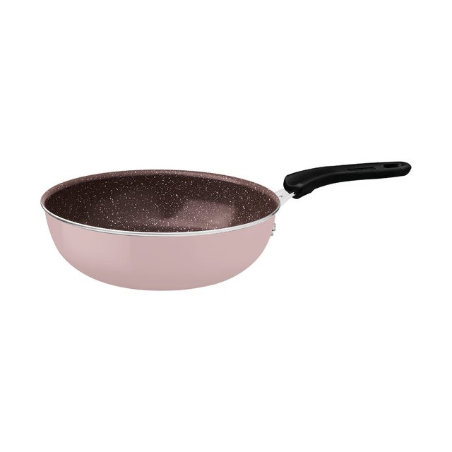 Tramontina Tunis 24cm ceramic non-stick deep frying pan, speckled dark interior, black handle