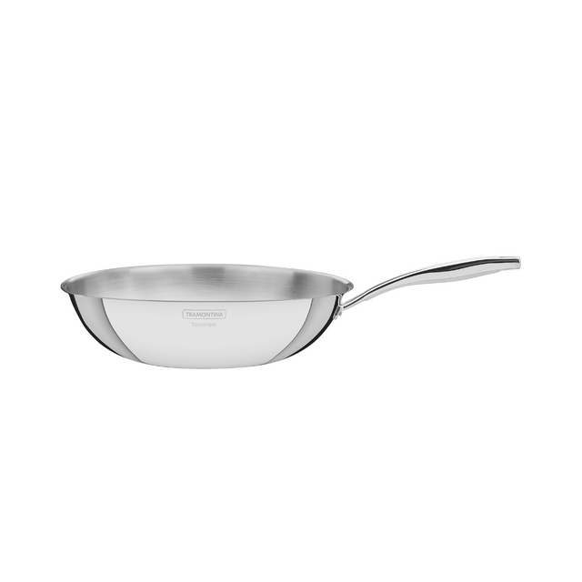 Tramontina Grano 28cm 18/10 stainless steel wok with long handle and spout