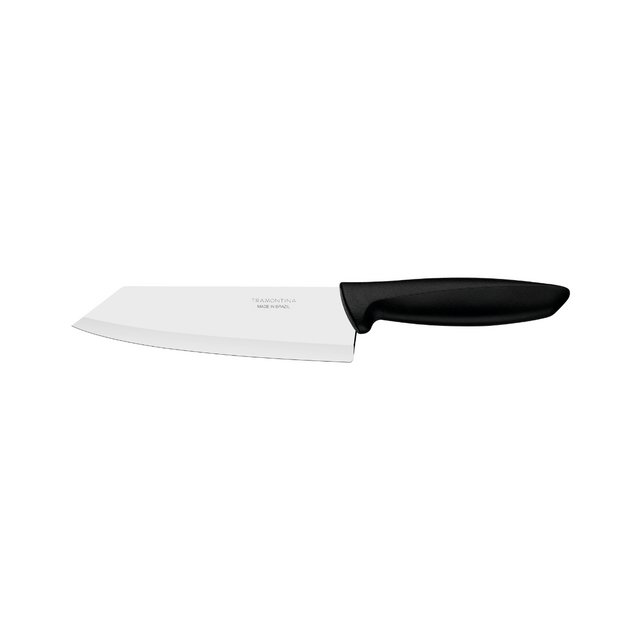 Stainless steel 6" cook's knife with black ergonomic handle
