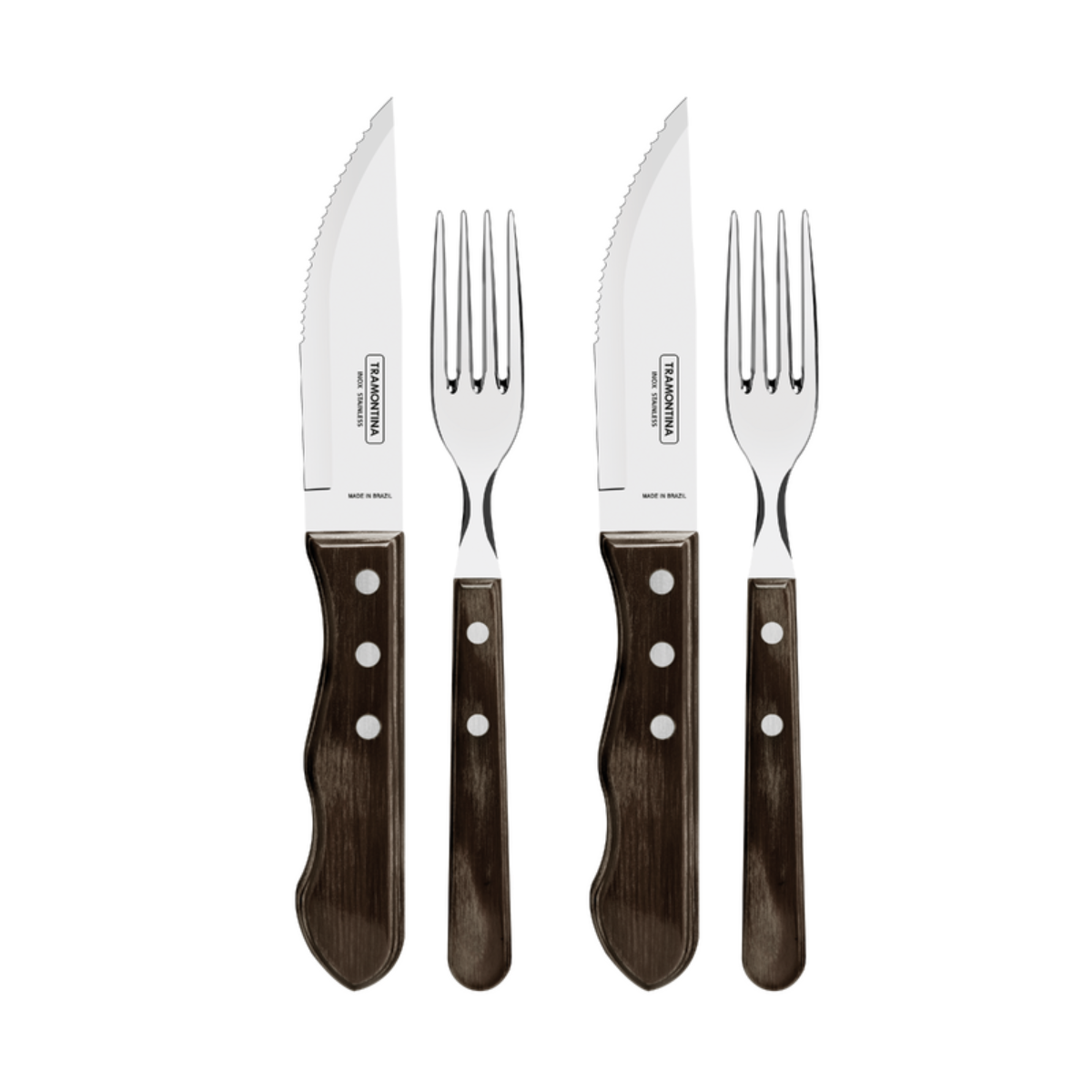 Tramontina Polywood Jumbo Tableware Set, 4 Pcs, Stainless Steel