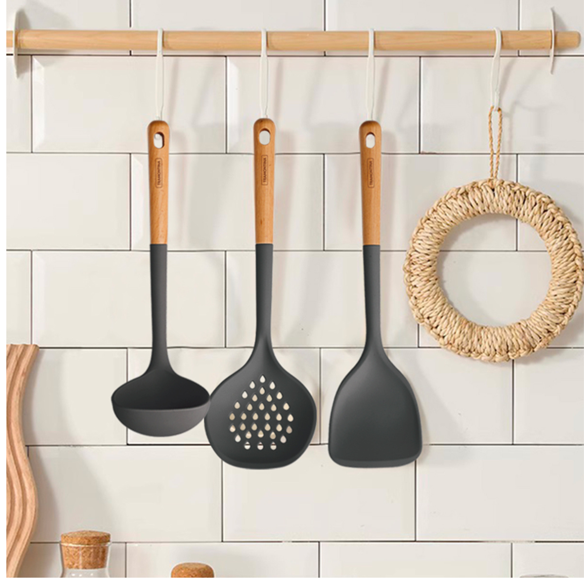 Tramontina Everyday 6 Pcs Silicone Utensils Set with Rotating Holder