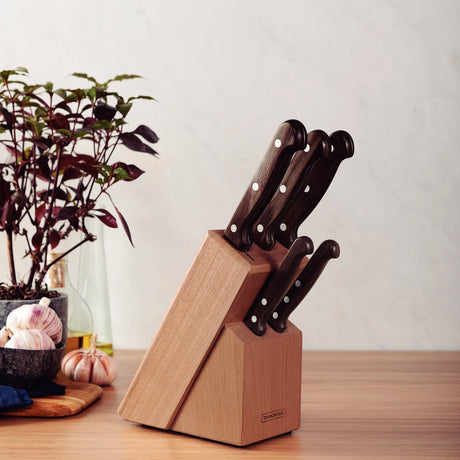 Tramontina Polywood Knife Block Set, 6 Pcs, Stainless Steel