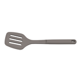 Tramontina Softta grey silicone slotted spatula with oval handle loop