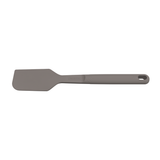 Grey silicone spatula with wide flex head and looped handle