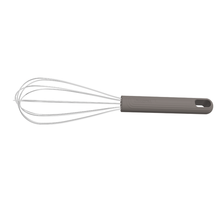 Tramontina Softta hand whisk with grey silicone handle and stainless steel wire loops