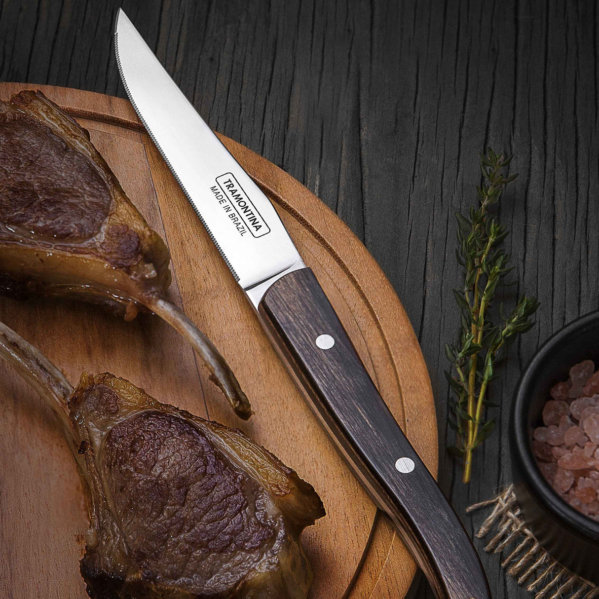 Tramontina Polywood 4" Steak Knife, Stainless Steel