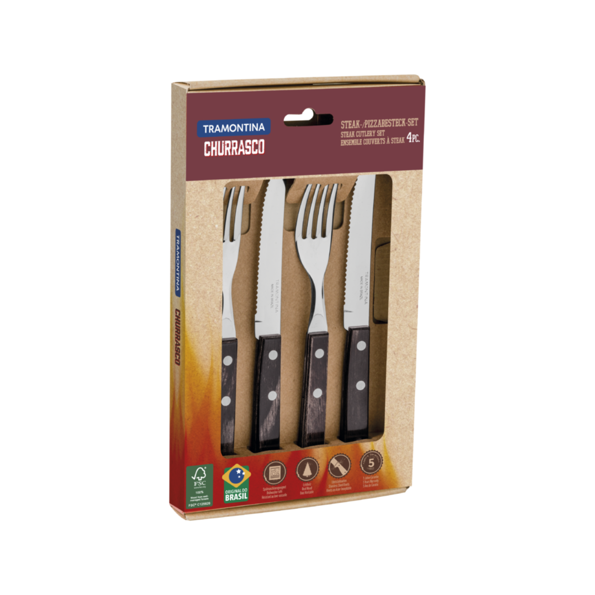 Tramontina Churrasco Flatware Set, 4 Pcs, Stainless Steel
