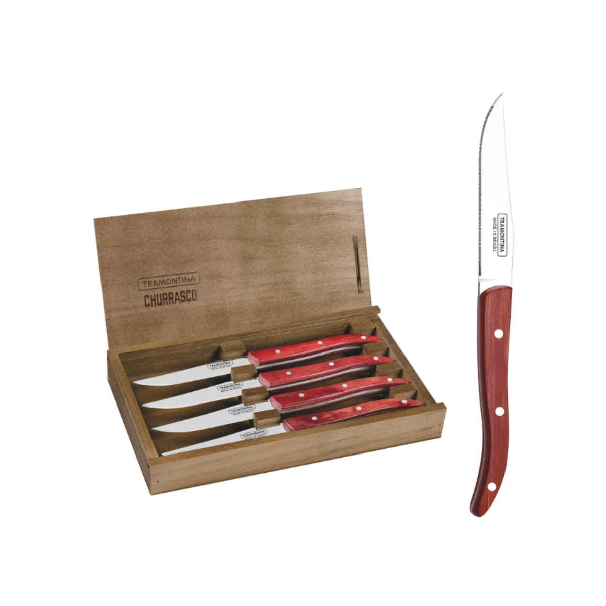 Tramontina Churrasco Steak Knives Set, 4 Pcs, Stainless Steel