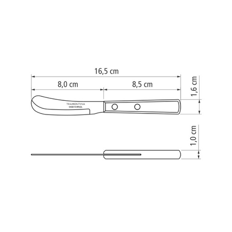 Tramontina Polywood 3" Butter Spreader/Knife, Stainless Steel