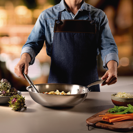 (Pre-Order)Tramontina Grano 28cm Wok, 18/10 Stainless Steel, Induction