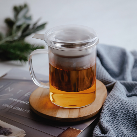 Tramontina 350ml Glass Mug with Tea Infuser