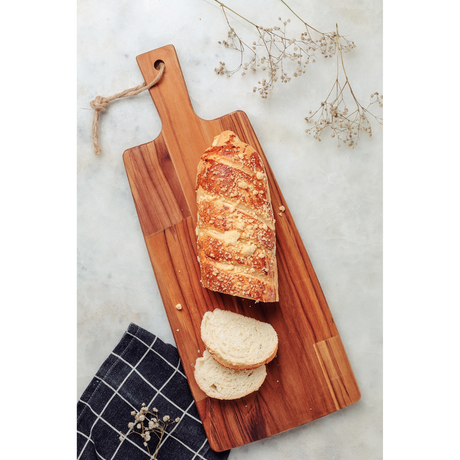 Tramontina 48x19cm Kitchen Cutting/Serving/Chopping Board/Teak Wood with Handle/Mineral Oil Finish