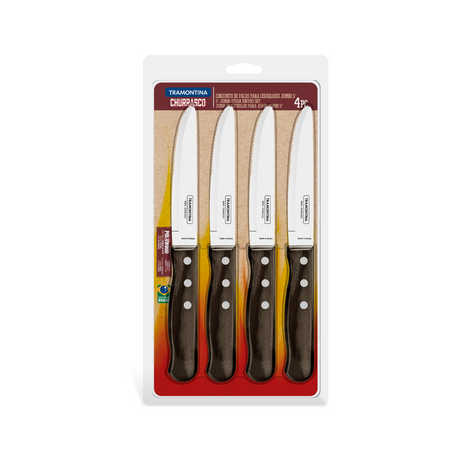 Tramontina Churrasco 5" Jumbo Knives Set, 4 Pcs, Stainless Steel