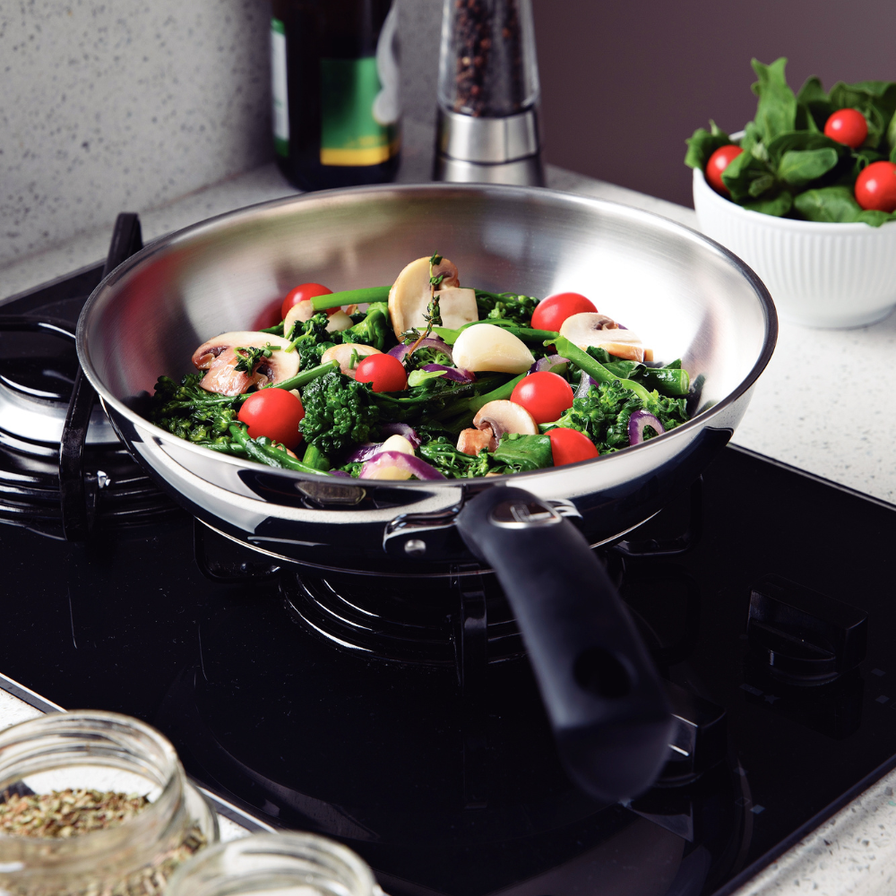 Tramontina Solar Silicone 20cm Frying Pan, 18/10 Stainless Steel, Induction