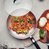 (Pre-Order)Tramontina Solar Silicone 28cm Wok with Lid, 18/10 Stainless Steel, Induction