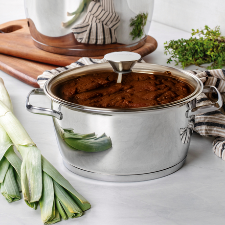 Tramontina Allegra Casserole with Lid, 18/10 Stainless Steel, Induction