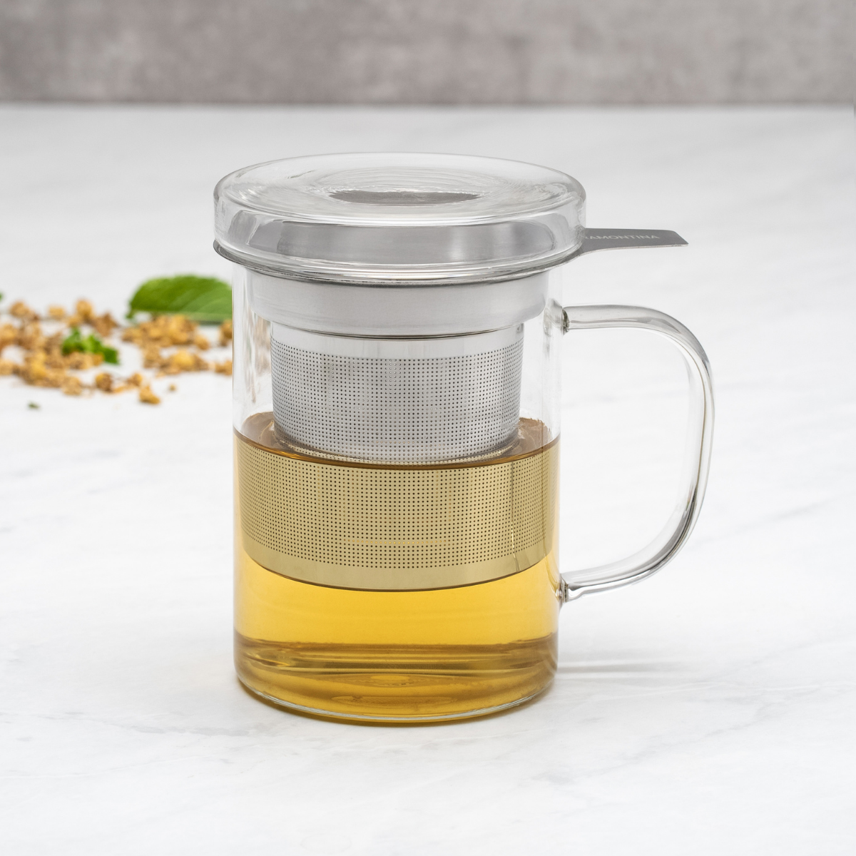 Tramontina 350ml Glass Mug with Tea Infuser