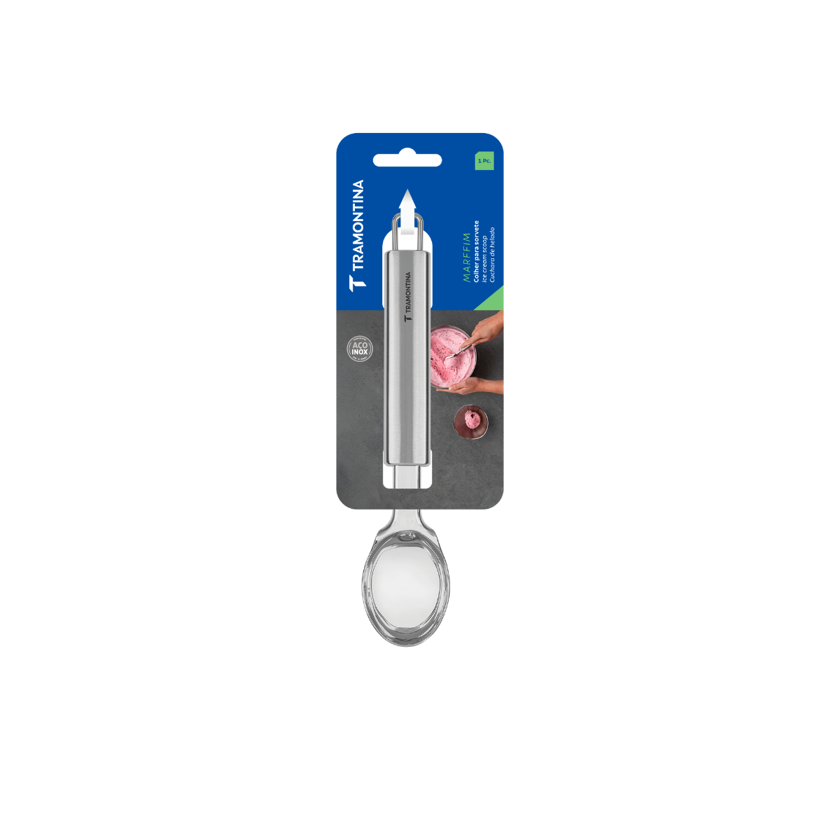 Tramontina Marffim Ice Cream Scoop, Stainless Steel