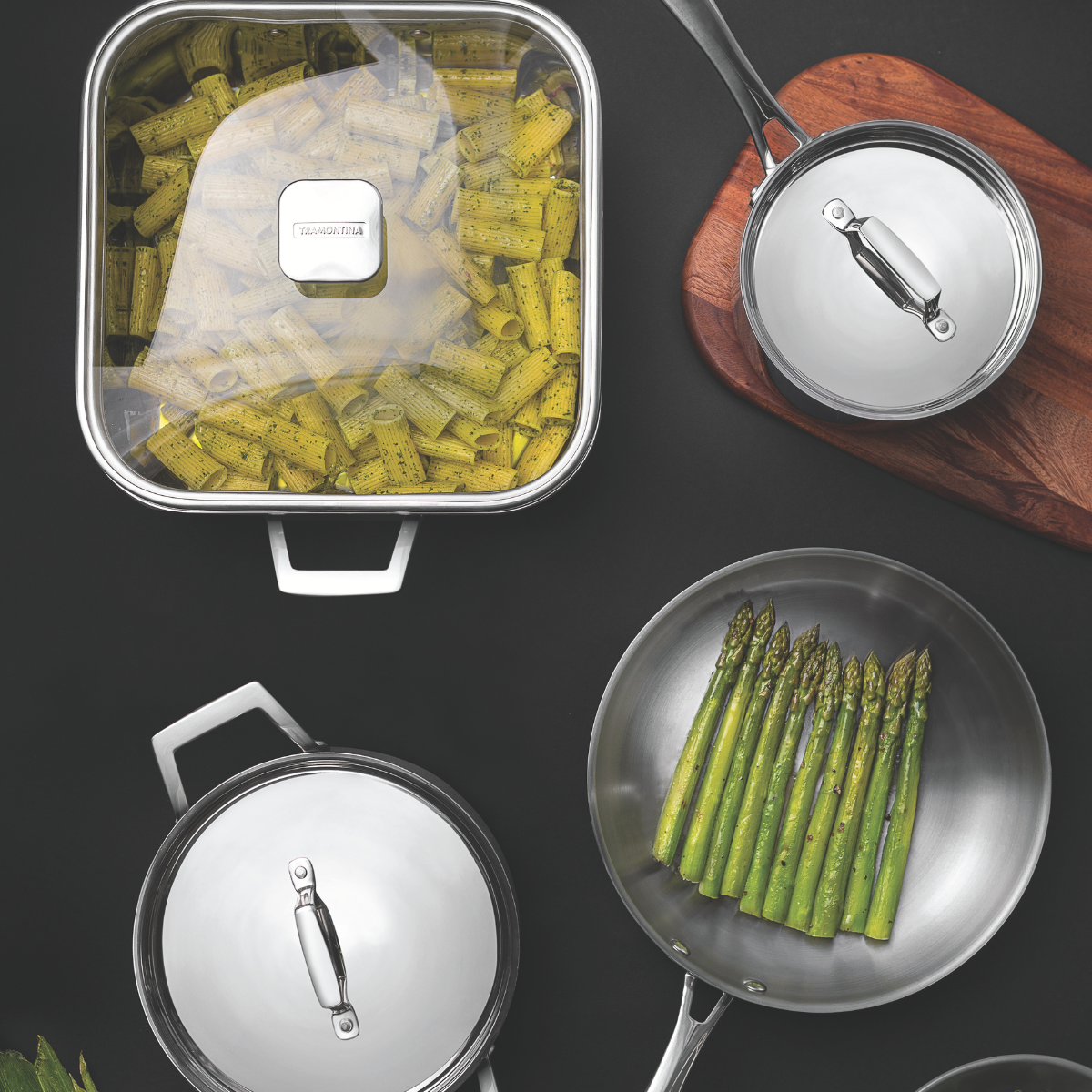 Tramontina Grano 16cm Saucepan, 18/10 Stainless Steel, Induction