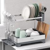 Tramontina 2-Tier Dish Rack, Stainless Steel/Polypropylene
