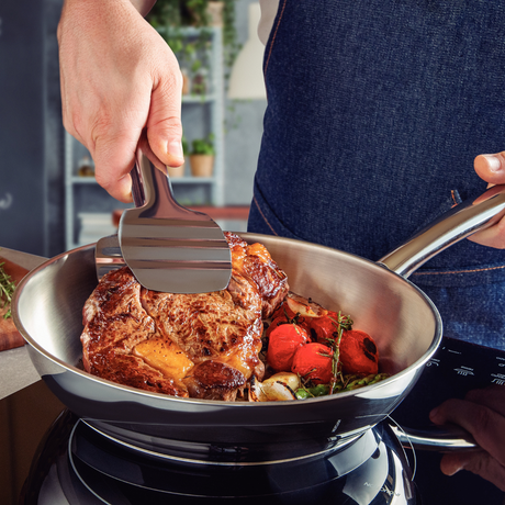 Tramontina Una 24cm Frying Pan, 18/10 Stainless Steel, Induction