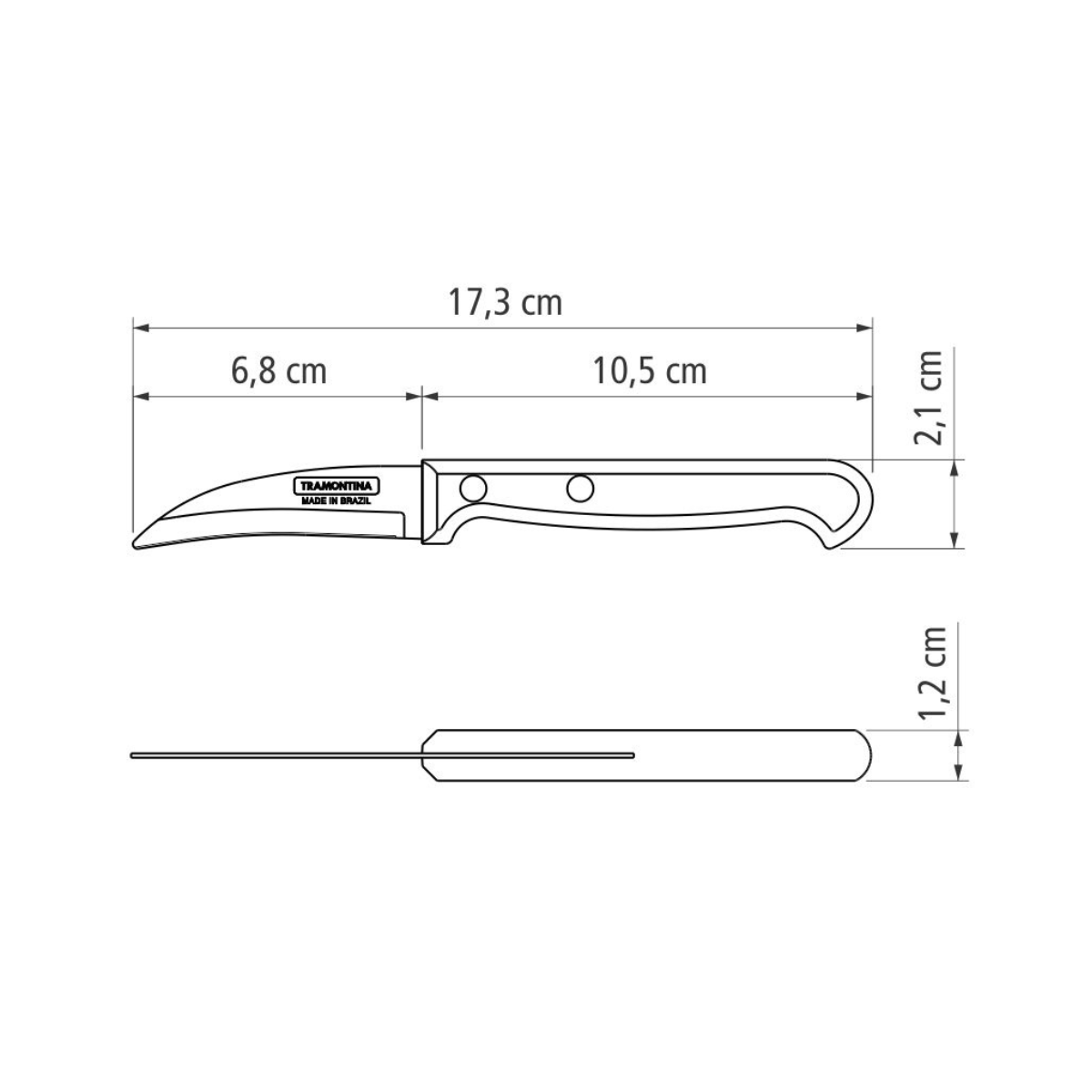 Tramontina Ultracorte 3" Peeling Knife, Stainless Steel