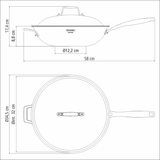 Tramontina Grano 32cm Wok with Lid, Stainless Steel, Induction