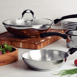 (Pre-Order)Tramontina Solar Silicone 28cm Wok with Lid, 18/10 Stainless Steel, Induction