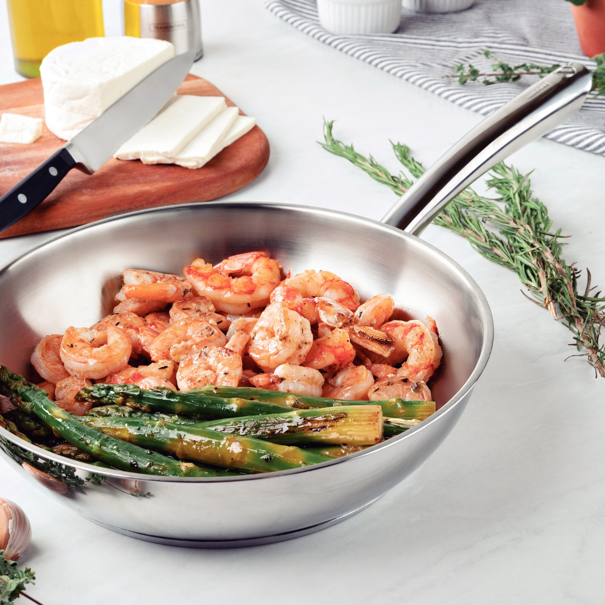 Tramontina Una 24cm Frying Pan, 18/10 Stainless Steel, Induction