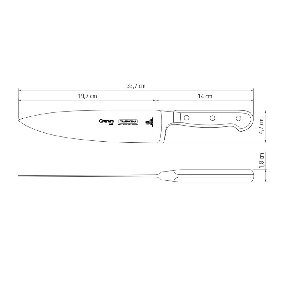Tramontina Century 8" Chef Knife, Stainless Steel