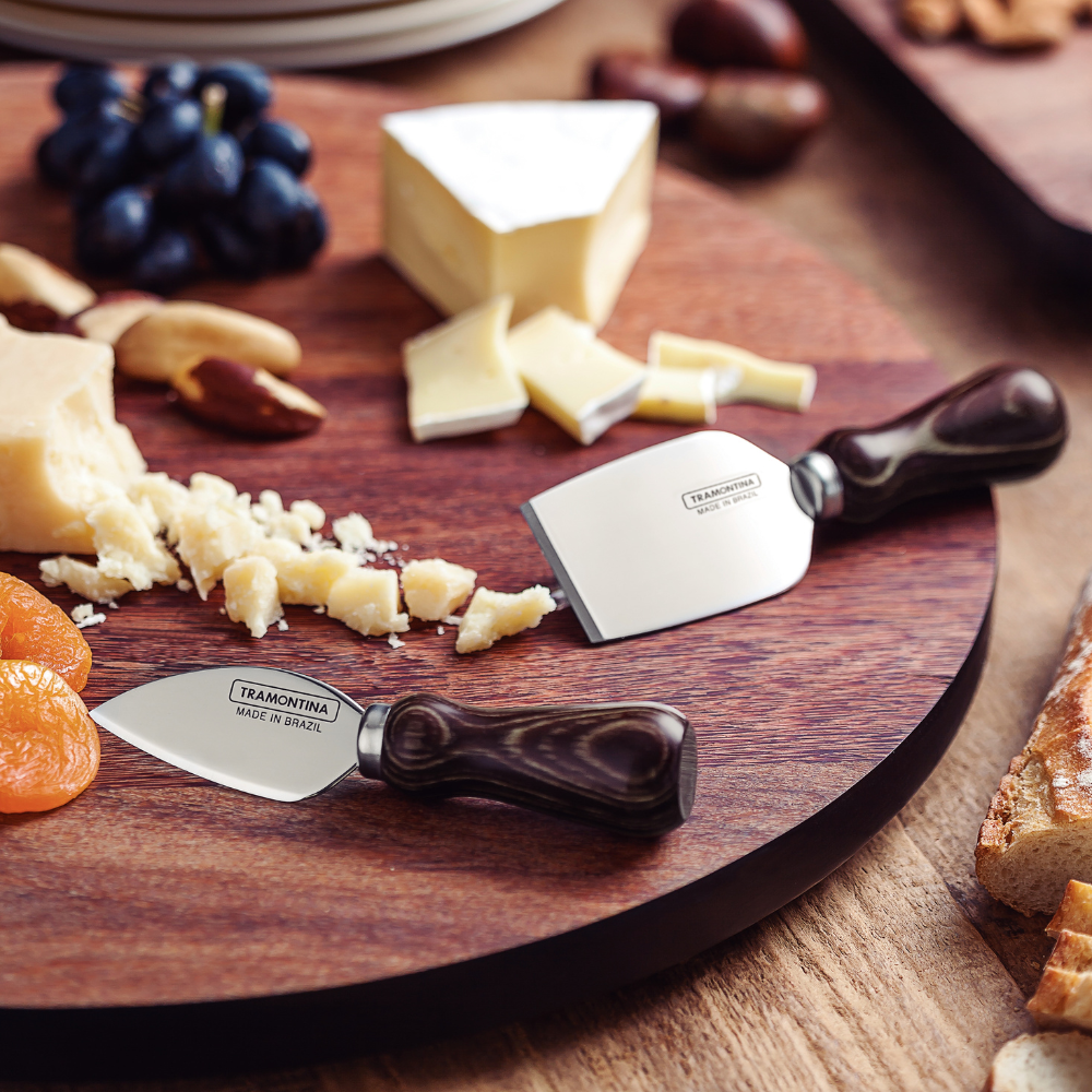 Tramontina Harmoniza Cheese Set, 5 Pcs, Stainless Steel, Polywood