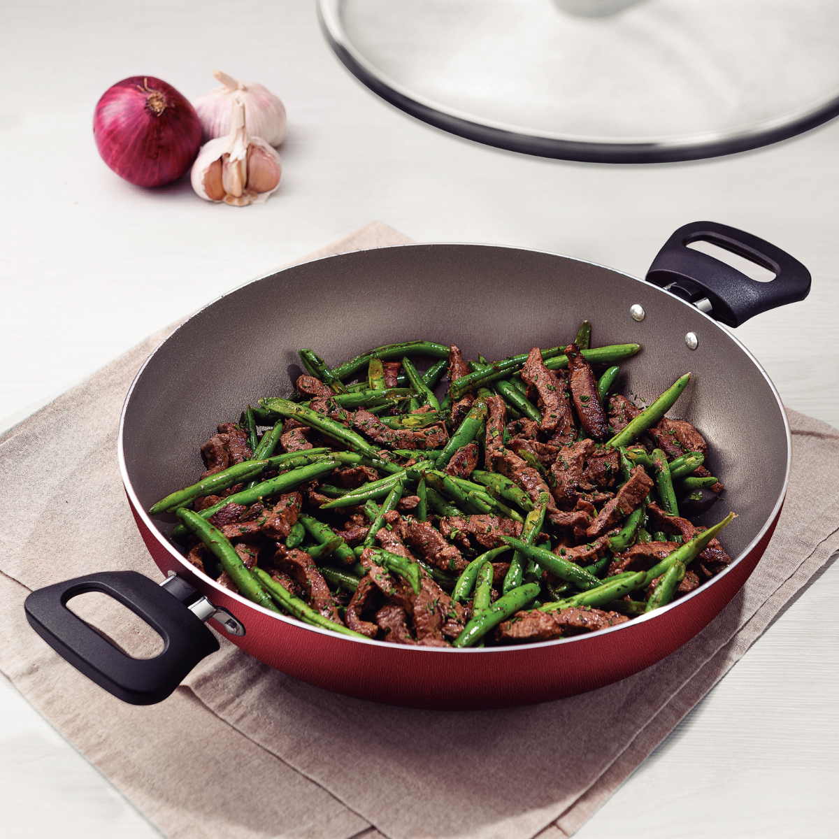 Tramontina Loreto 28cm Wok with Lid, Non-stick