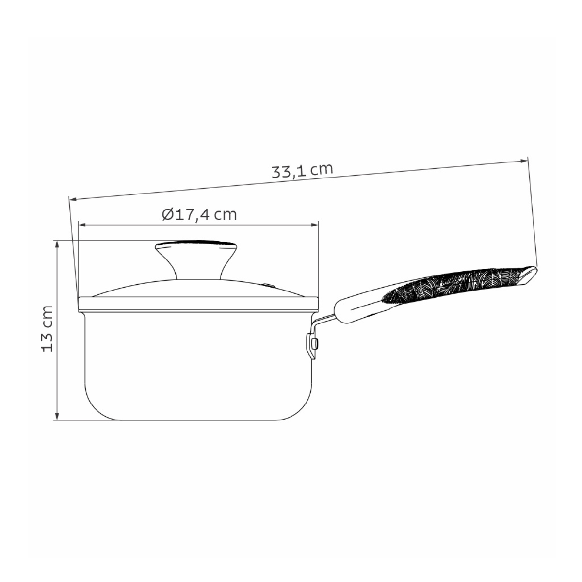 Tramontina LYF 16cm Sauce Pan, Non-stick