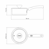 Tramontina Solar Silicone 16cm Sauce Pan with Lid, 18/10 Stainless Steel, Induction