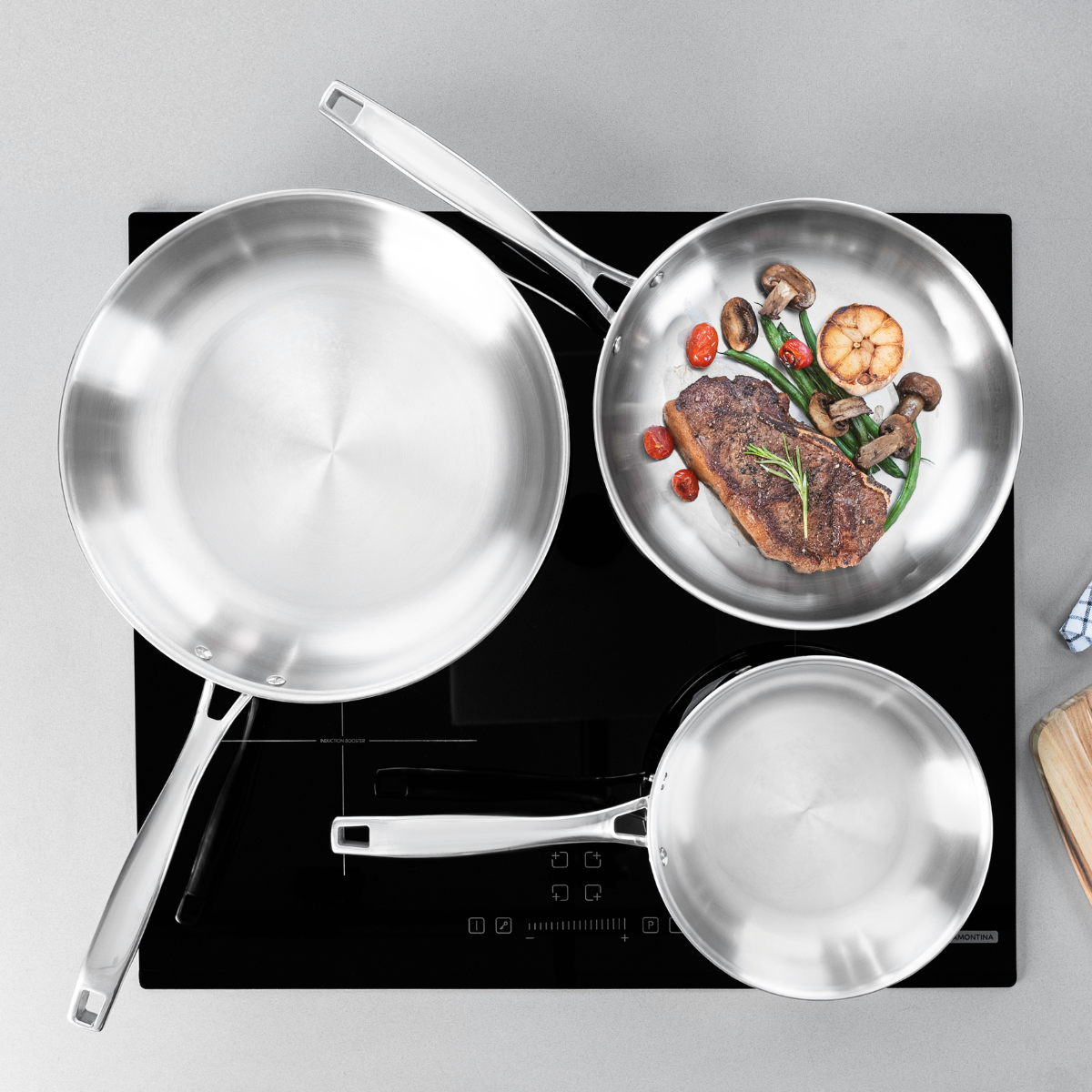 (Pre-Order)Tramontina Grano Frying Pan, 18/10 Stainless Steel, Induction