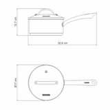 Tramontina Una 16cm Sauce Pan with Lid, 18/10 Stainless Steel, Induction