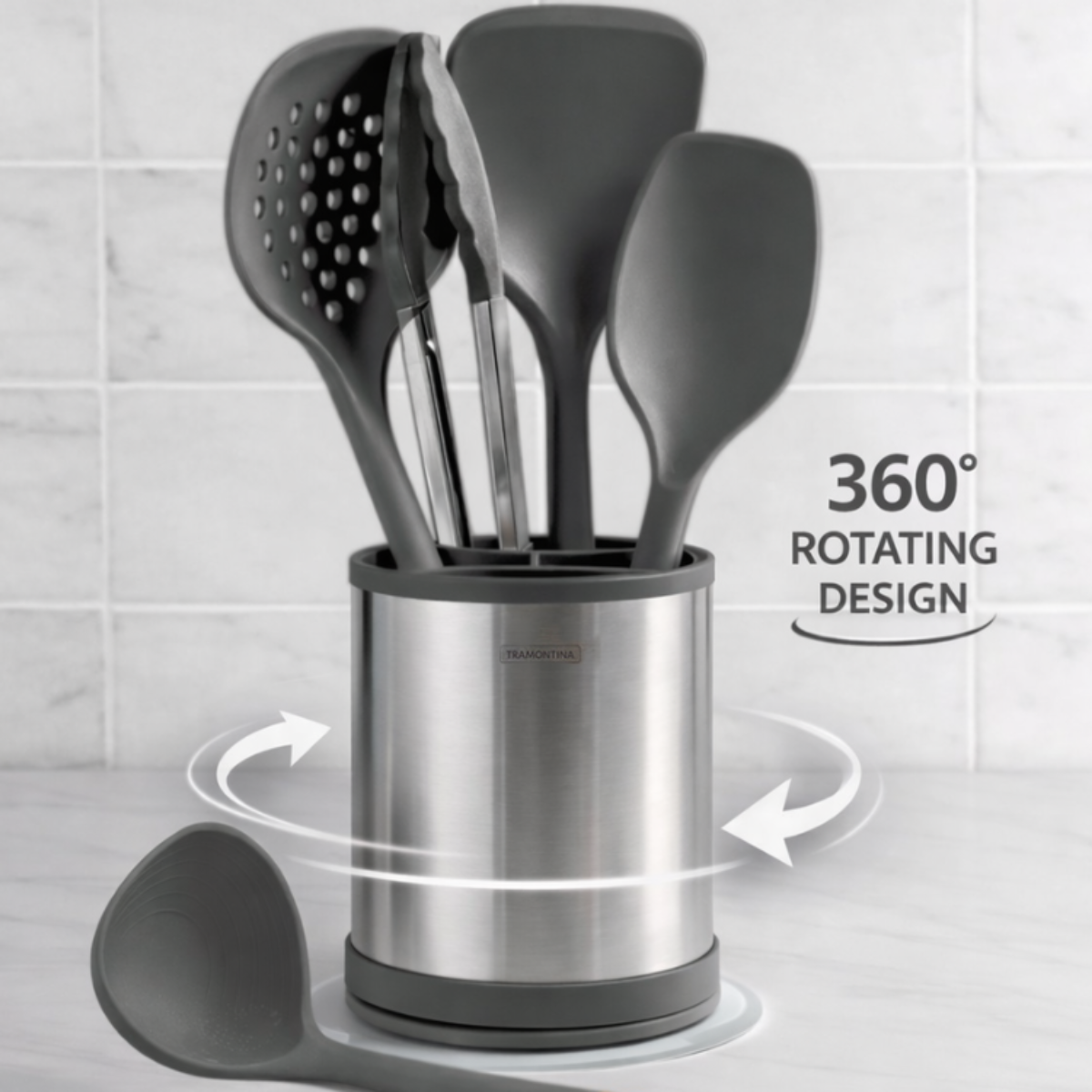 Tramontina Everyday 6 Pcs Silicone Utensils Set with Rotating Holder