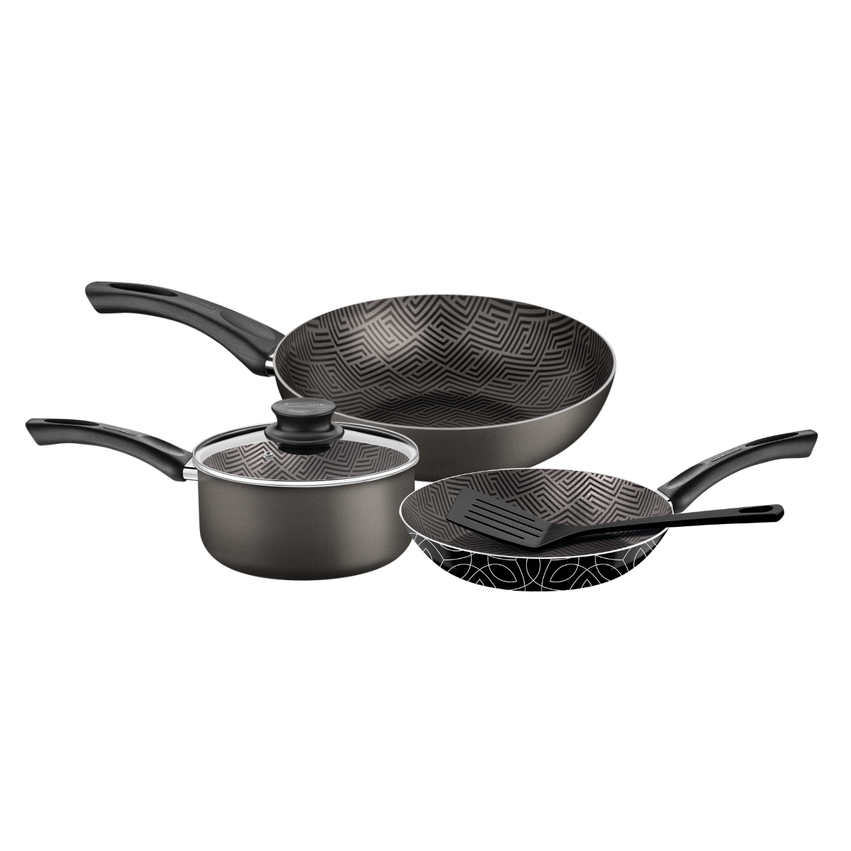 Tramontina Paris 5 Piece Cookware Set, Black, Non-stick