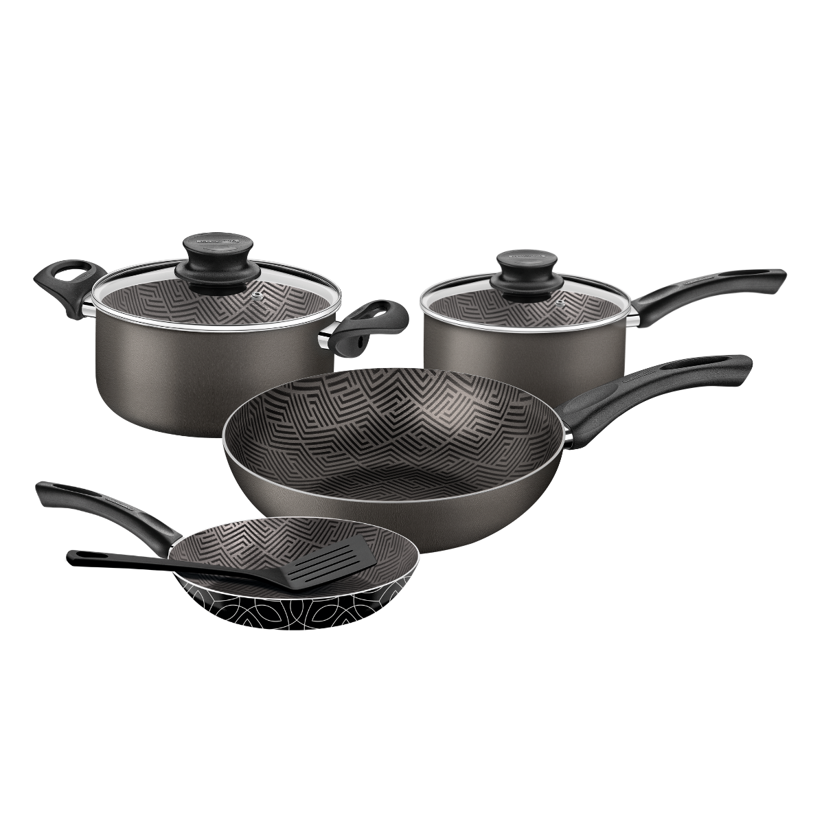 Tramontina Paris 7 Piece Cookware Set, Black, Non-stick